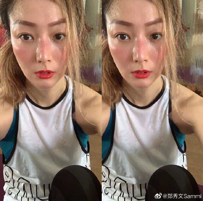 「健身」郑秀文发粉丝福利晒健身照 香汗淋漓脸颊红润状态好