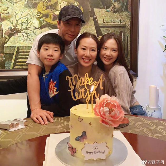 [老婆生日]甄子丹为老婆汪诗诗庆生 晒全家合影画面温馨幸福