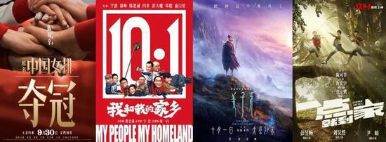 国庆档票房达39.2亿 《我和我的家乡》居榜首