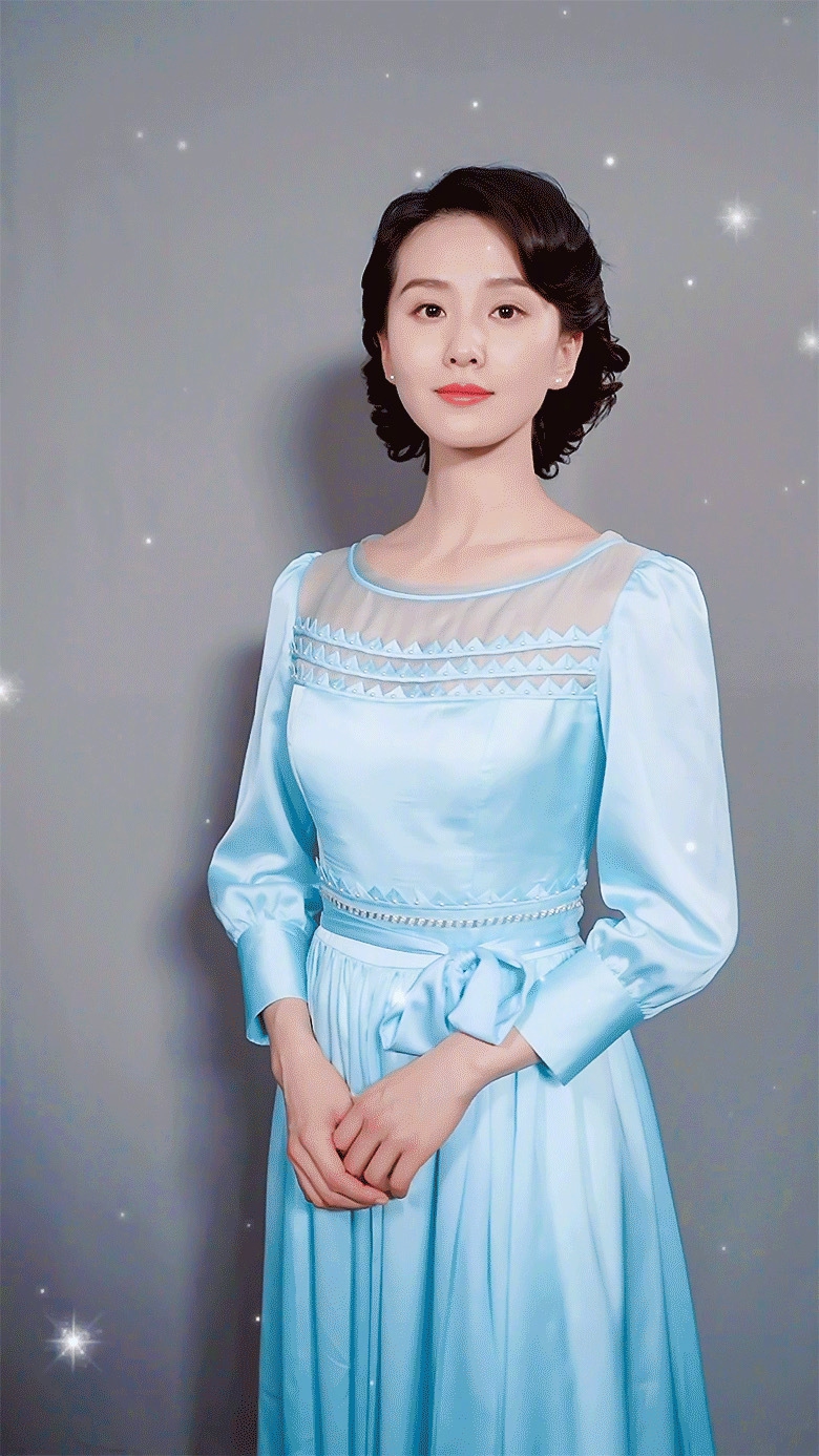 1921刘诗诗民国造型曝光穿蓝色长裙气质温婉